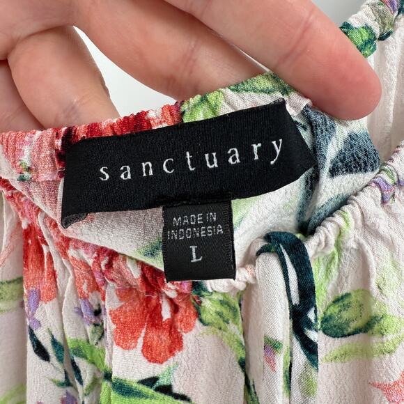Sanctuary White Floral Off The Shoulder Rayon Blouse Women's Size Large - Picture 3 of 9